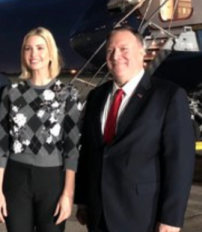 Secretary of State Mike Pompeo and Ivanka Trump during her visit to Wichita in October of 2019