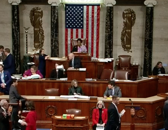 The spend bill includes funding for President Trumps border wall- image courtesy CSPAN