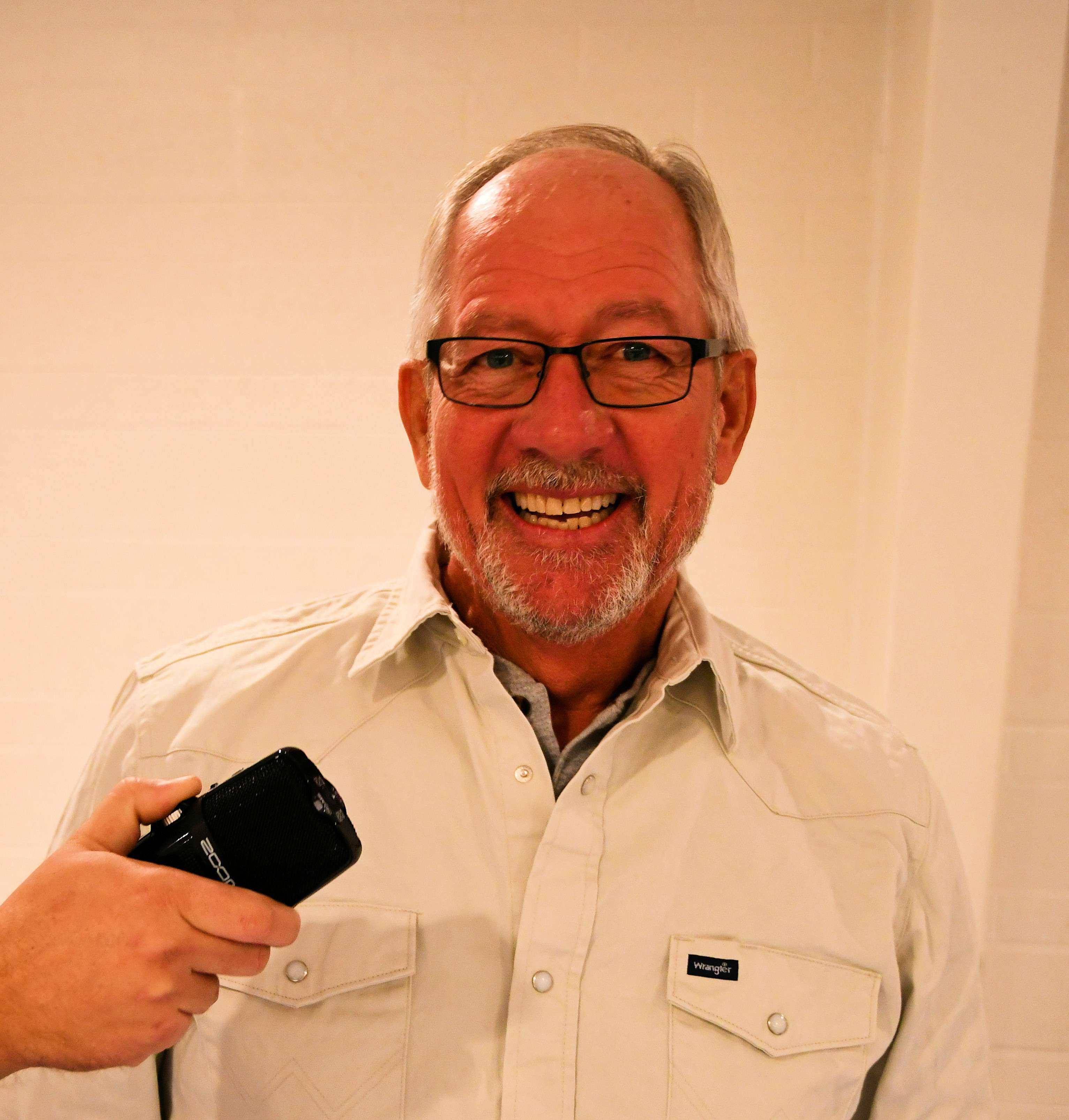 Justin Sage's reaction after finding out he won Eagle Radio's $10,000 Shopping Spree on Saturday, Dec. 14, 2019.