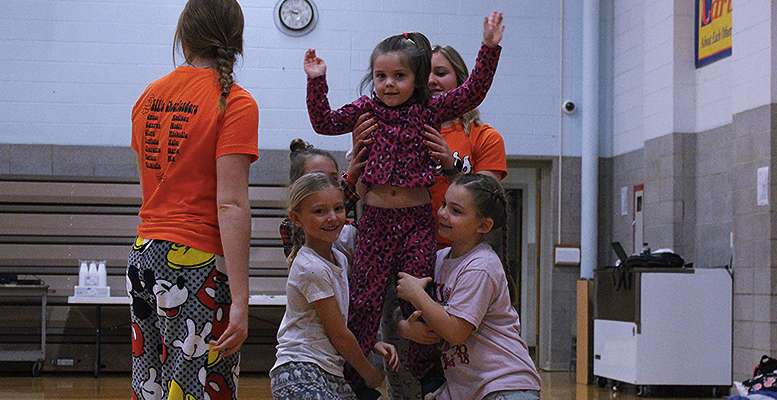 Girls were invited to wear their pajamas to the daytime slumber party.