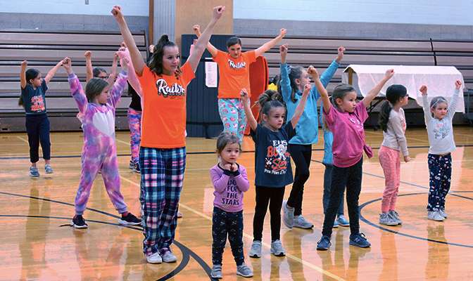 Girls 2 to 9 participated in the&nbsp;Pom Poms and Pillows cheer event.