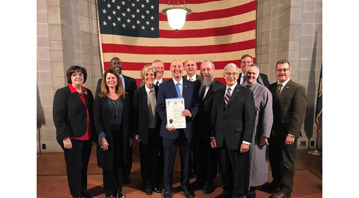 Gov. Ricketts hosts State Senators, faith leaders, and non-profits to celebrate Religious Freedom Day in Nebraska.