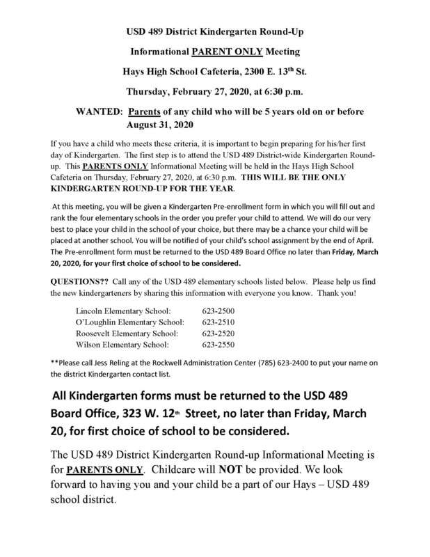 Information on kindergarten roundup