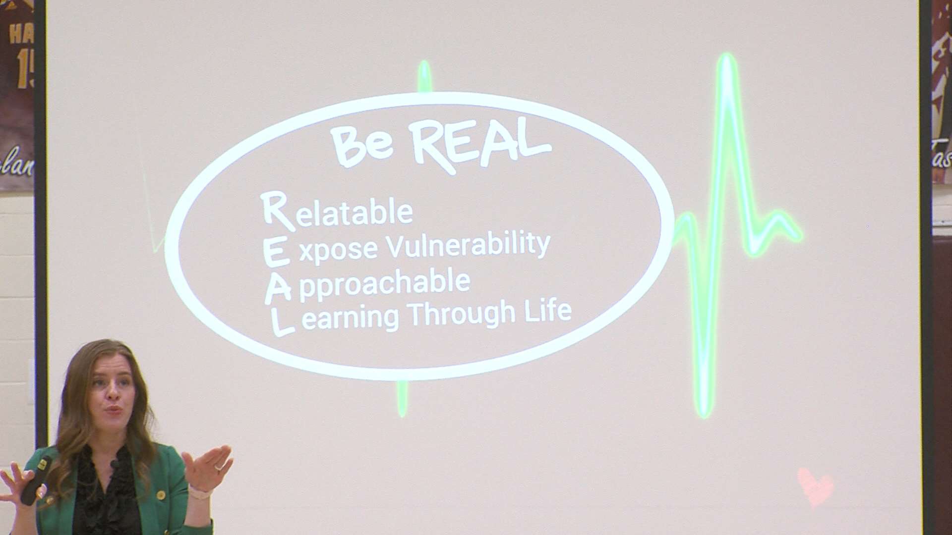 Tara Martin, #BookSnaps founder, talks about using technology to amplify realness during an area teacher inservice event Monday at Hays High School. 