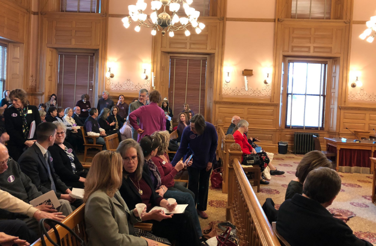 Packed room Tuesday for the hearing on Kansas abortion constitutional amendment photo courtesy Kansans for Life