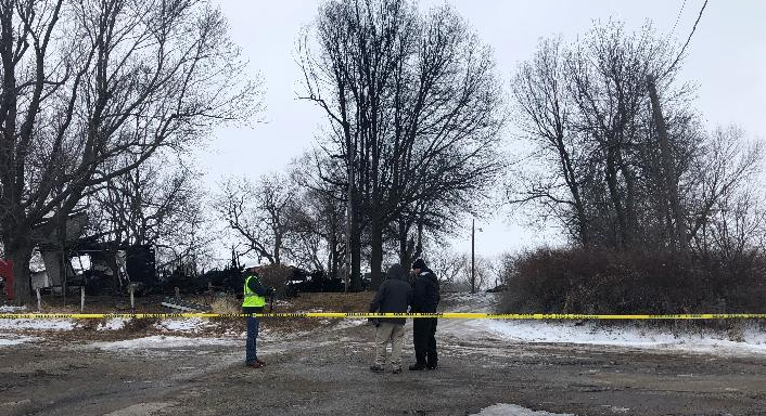 The scene of the fatal house fire and explosion photo <a href="https://www.wibw.com/content/news/One-found-dead-after-explosion-fire-at-Vermillion-home-567275481.html">courtesy WIBW TV</a>