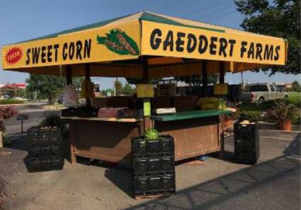 <b>A Gaeddert Farms Sweet Corn stand.</b> Photo courtesy KSRE