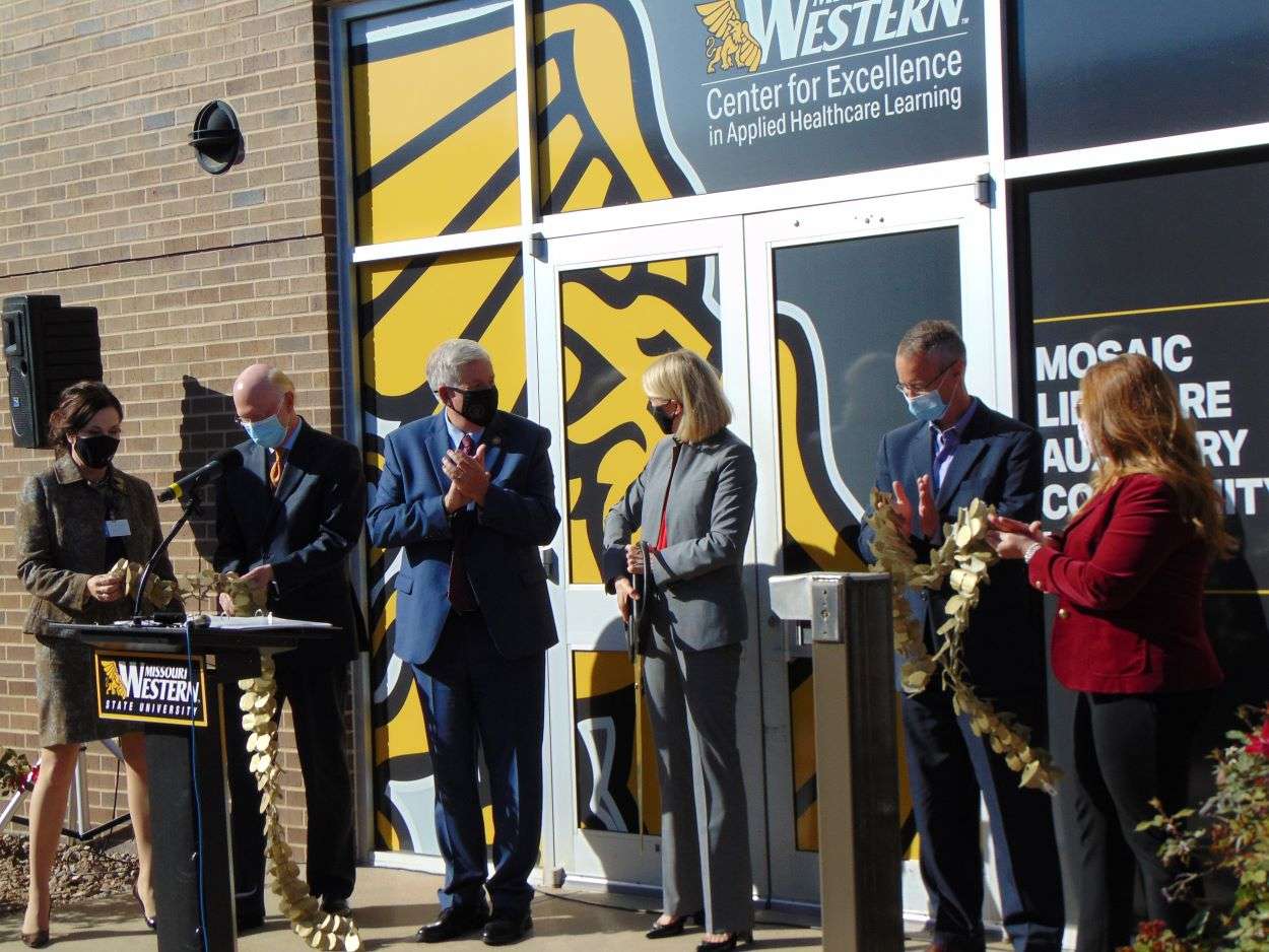 Gov. Parson participated in the ribbon cutting/Photo by Brent Martin