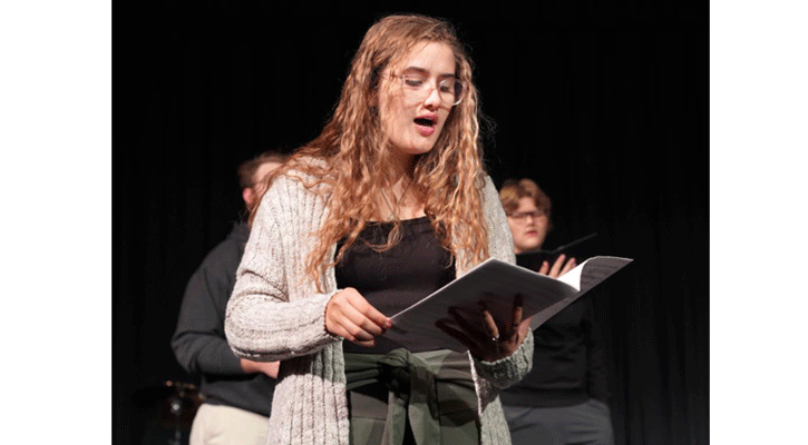 <i>Jordan Leal, of North Platte, practices ahead of a virtual choir concert that will be hosted by NPCC’s music department.</i>