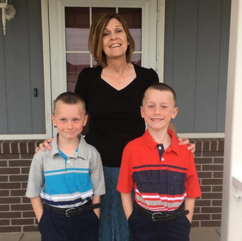Braden and Alex Unrein, pictured with mom Lisa, chose to support the Stay Home, Go Give initiative at HaysMed. Courtesy photo