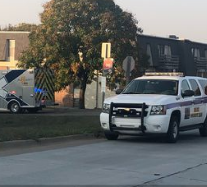 Police on the scene of the investigation in Manhattan -photo courtesy WIBW TV