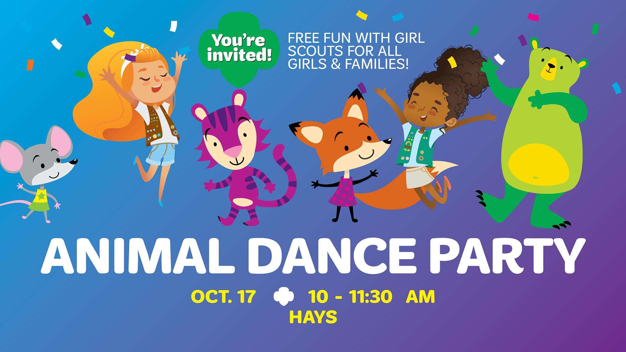 Girl Scouts invite girls to free animal dance party Saturday