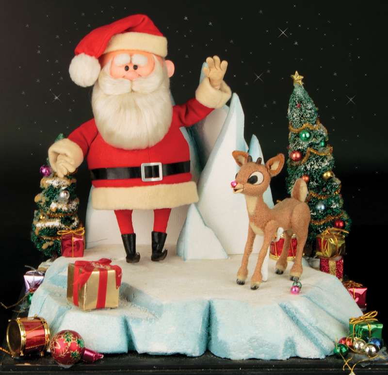<b>Santa and Rudolph the Red-Nosed Reindeer stop-motion puppets.</b> Photo courtesy Profiles in History auction house