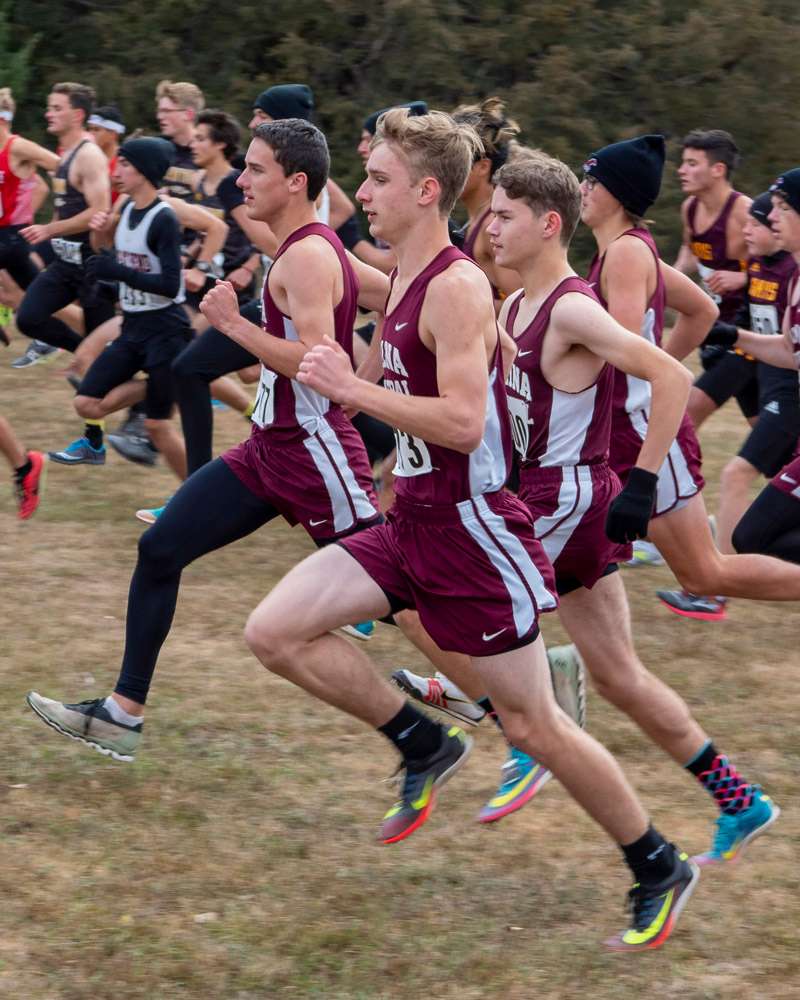 <b>Salina Central's William Griffith (nearest to camera), Isaac French, and Zack Tibbits.</b> Photo courtesy Danton McDiffett