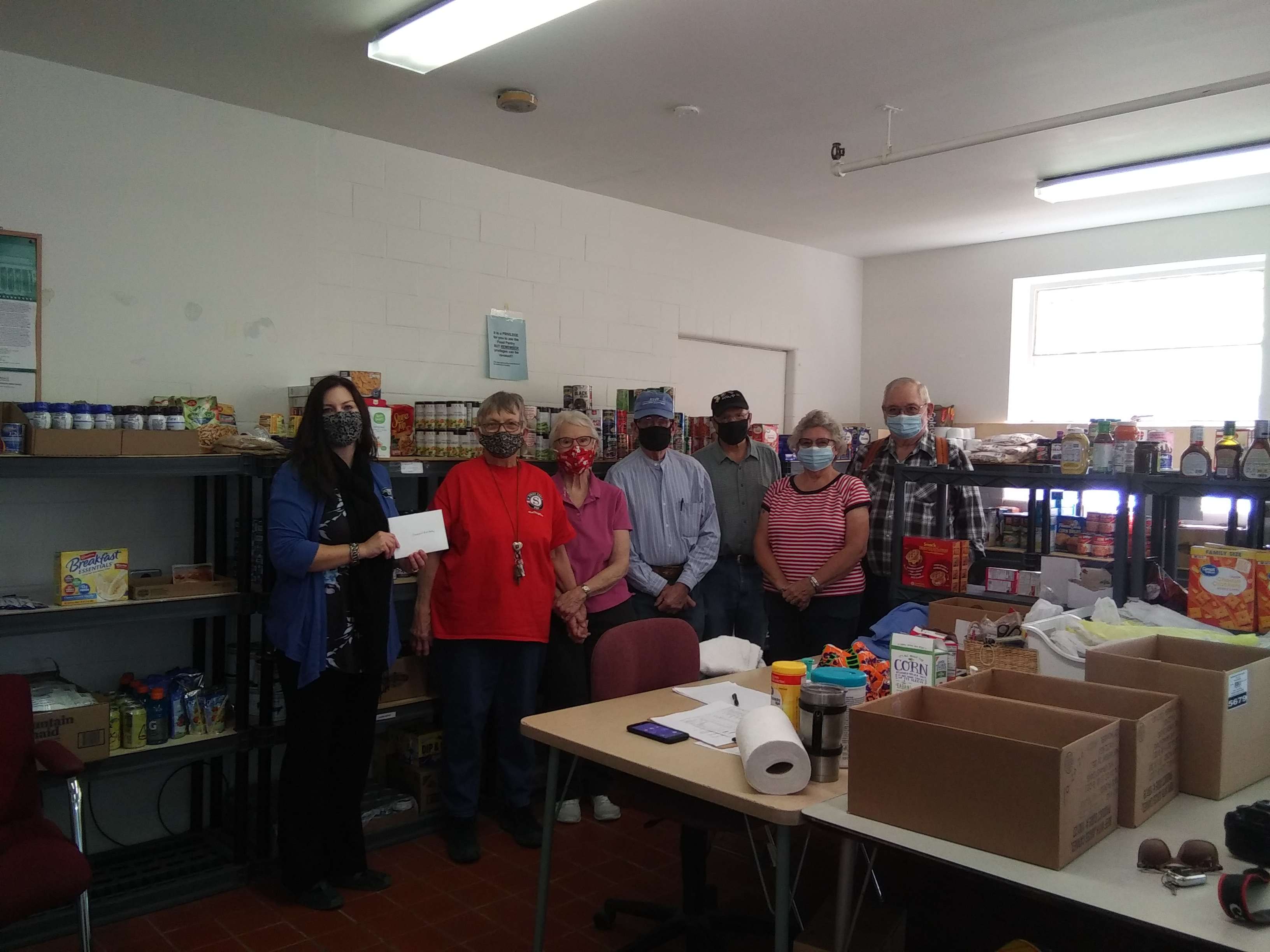 Karen Benzel (United Way Director, Nancy Anderson (Crawford Food Pantry) and many Crawford Food Pantry volunteers.