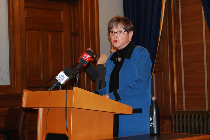 Gov. Laura Kelly is responding to the 2,400 average daily increase in new COVID-19 cases in Kansas with a public-service campaign to educate people about avoiding the virus and a $45 million surge in spending on a broader testing initiative. (Tim Carpenter/Kansas Reflector)