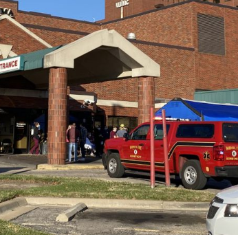 Fire crews responded to the Wesley Emergency Room Thursday afternoon -photo courtesy KWCH