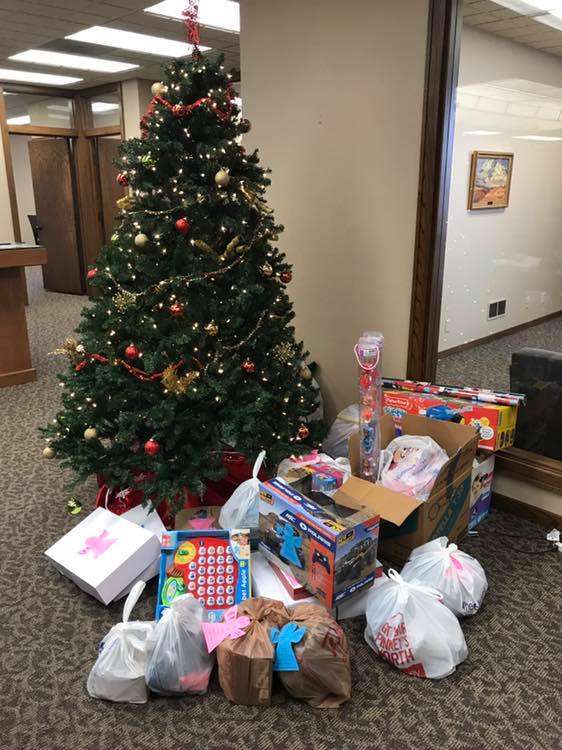 Gifts at an Angel Tree drop off location last Christmas.