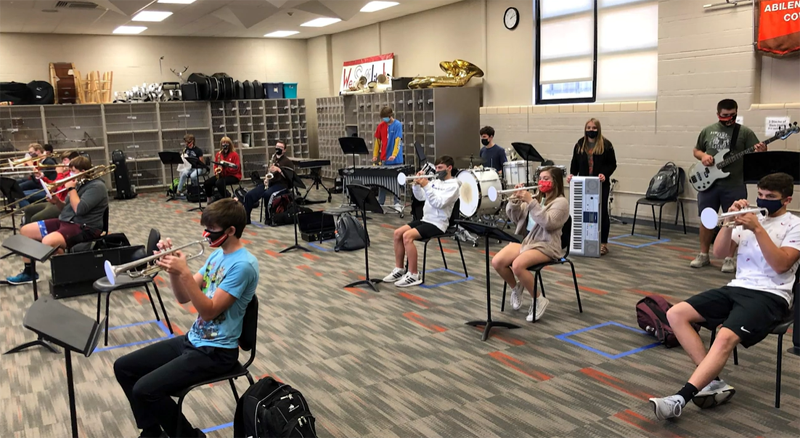 <b>Abilene High School musicians.</b> Photo courtesy McPherson College Jazz Festival Highlight video (see below)