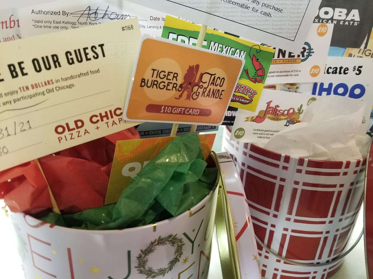 For $5 per ticket or five tickets for $20, you can enter to win the United Way Dine Out raffle for a chance to win one of three baskets with $400 of gift cards to local restaurants each. Courtesy photo