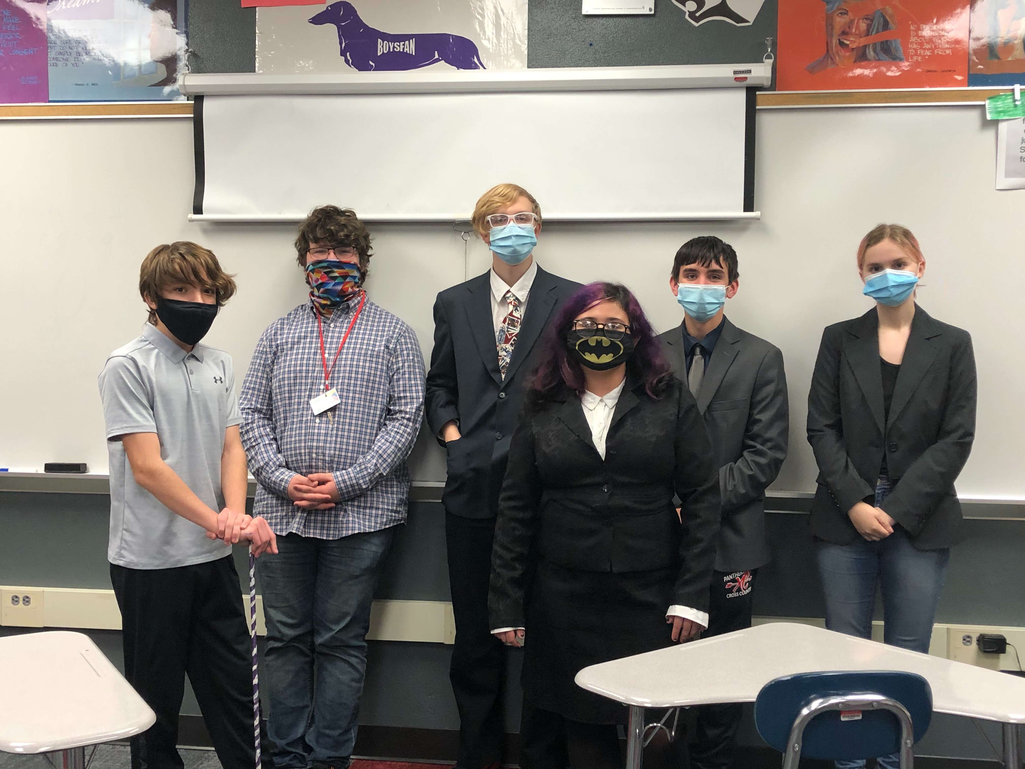 <b>Back Row: </b>Thomas Henrickson, Dathan Proffitt, Isaiah Smith, Malachi Wasson, and Xanna Smith <b>Front Row: </b>Raven Parcum-Marcum