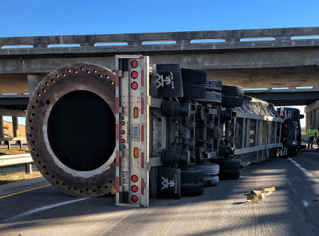 Semi rollover crash photo courtesy Kansas Highway Patrol