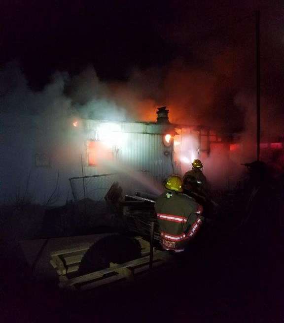 <b>RFD No. 3 firefighters battle the blaze.</b> Photos courtesy Saline County Sheriff's Office