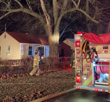 Fire crews on the scene early Wednesday-photo courtesy WIBW TV