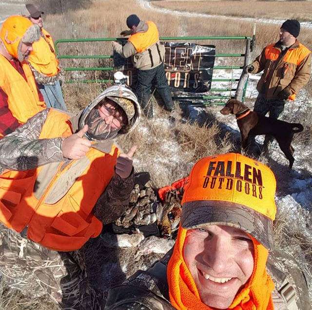 Hunters on a Fallen Outdoors trip. Fallen Outdoors helps service personnel to connect and seeks to battle the suicide epidemic among current service personnel and veterans.