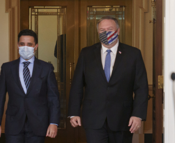 Former Kansas congressman and current Secretary of State Mike Pompeo in Kuwait last month -photo courtesy U.S. Dept. of State