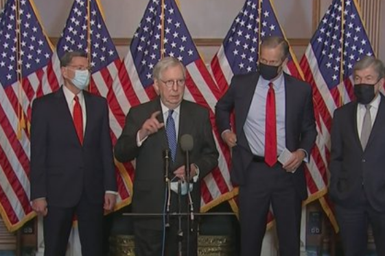 Senate Majority Leader Mitch McConnell continues to say, "We're going to stay here until we get a COVID package no matter how long it takes, we’ll be here until we get a COVID package." 