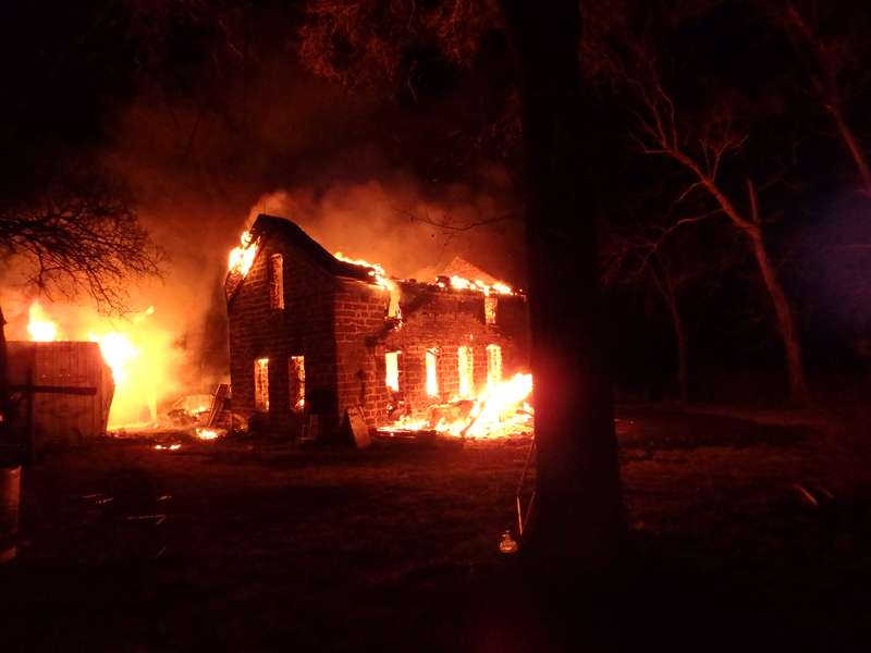 <b>The house was being restored at the time of the fire. </b>Photo of the fire courtesy Saline County Sheriff's Office.