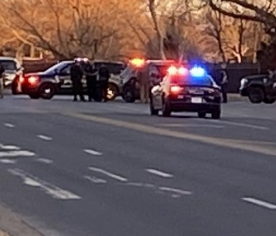 Police at the scene of the crash and fatal officer-involved shooting -photo courtesy KWCH