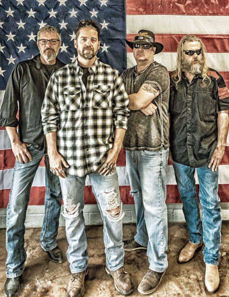 <b>The Sunset Sinners, from left, Brad Johnson, Tony Bowell, Blake Blackim, and Chris Brungardt, are one of three bands headlining the 2021 Smoky Hill River Festival.</b> Photo courtesy Blake Blackim