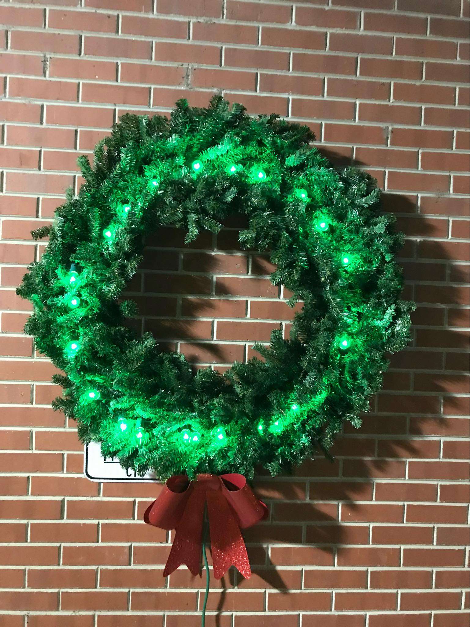 This is how the fire wreath started December in Hutchinson, but some of those bulbs have changed-photo courtesy HFD