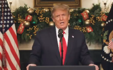 President Trump during his statement Tuesday -image courtesy White House