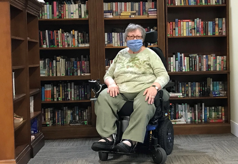 Pat Gray gave up her crutches in 2006 and began using a wheelchair so that her arms would stay strong. Anne Kniggendorf / KCUR 89.3