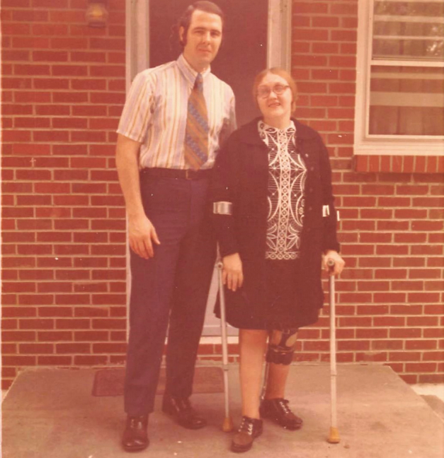 Pat and husband Jim Gray circa 1966 at her parents' home in Roeland Park. Courtesy photo