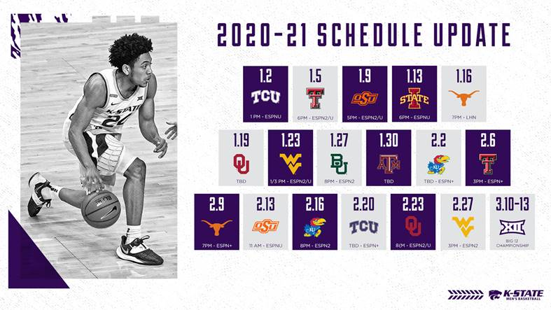 K-State men's basketball game times are set