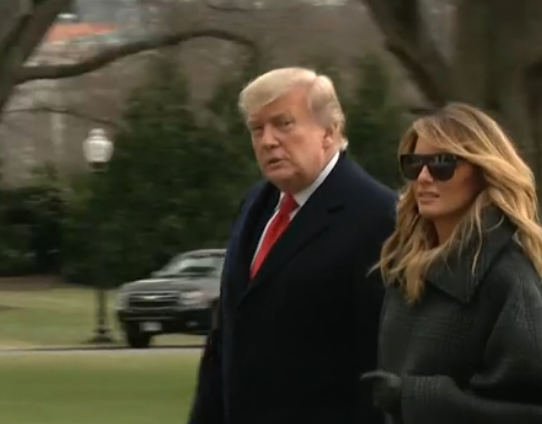 President Trump and the First Lady returned to Washington on New. Year's Eve photo courtesy CSPAN