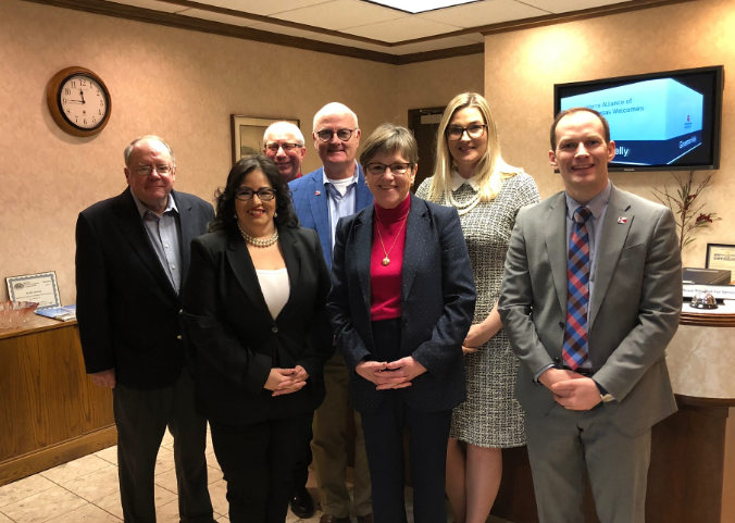 Governor Kelly met with local and state officials in Wichita as part of the state's ongoing response effort for aviation-sector workers and businesses impacted by recent layoffs. "We'll continue to pursue every possible way to assist workers, Spirit and the businesses in its supply chain." photo courtesy office of Gov. Laura Kelly