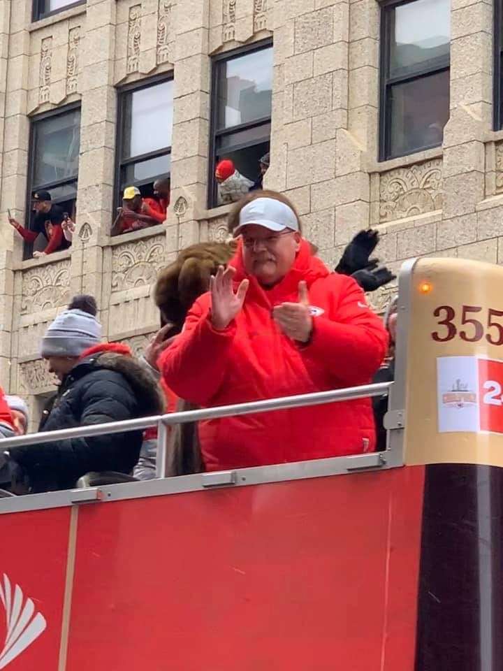 Chiefs Coach Andy Reid during Wednesday's parade