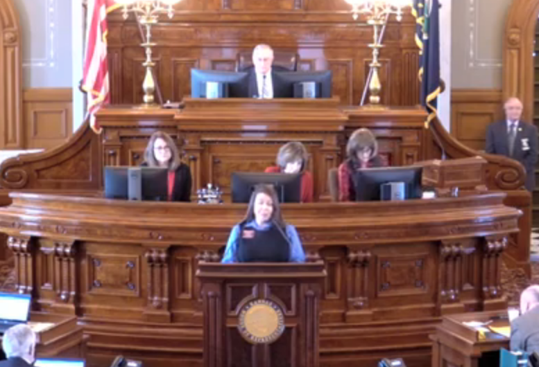 Rep. Stephanie Clayton, Democrat from Overland Park, during Thursday's debate