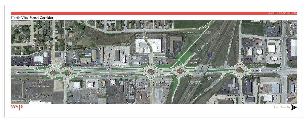 The design for improvements to north Vine Street between 32nd and 41st Streets. Construction will begin this summer.