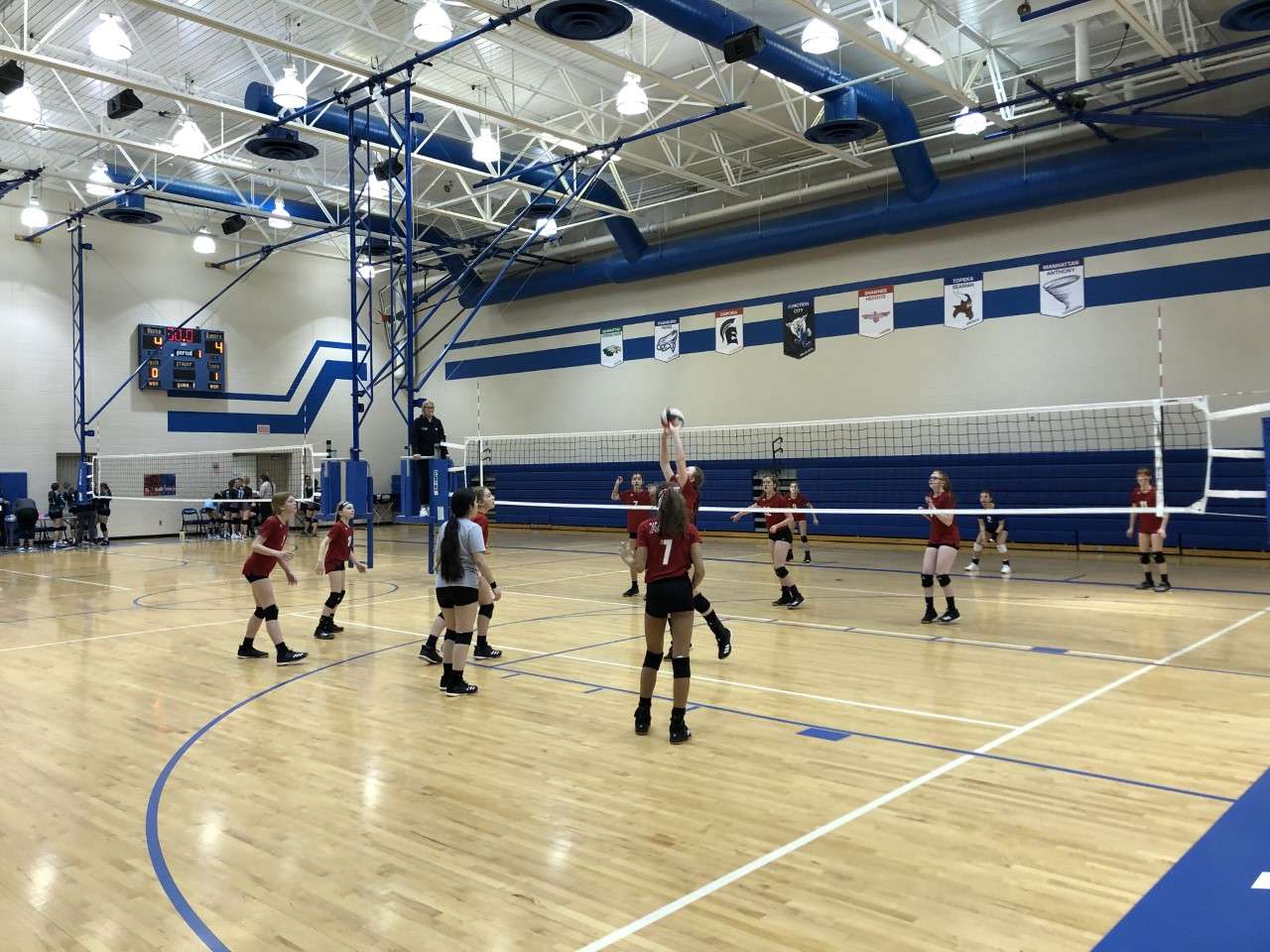 Volleyball teams competing at Junction City Middle School