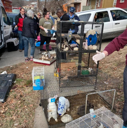 Officials at the duplex this week -photo courtesy KC Pet Project