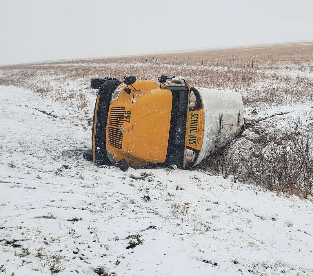 Wednesday's bus crash -photo courtesy Lyon County Sheriff