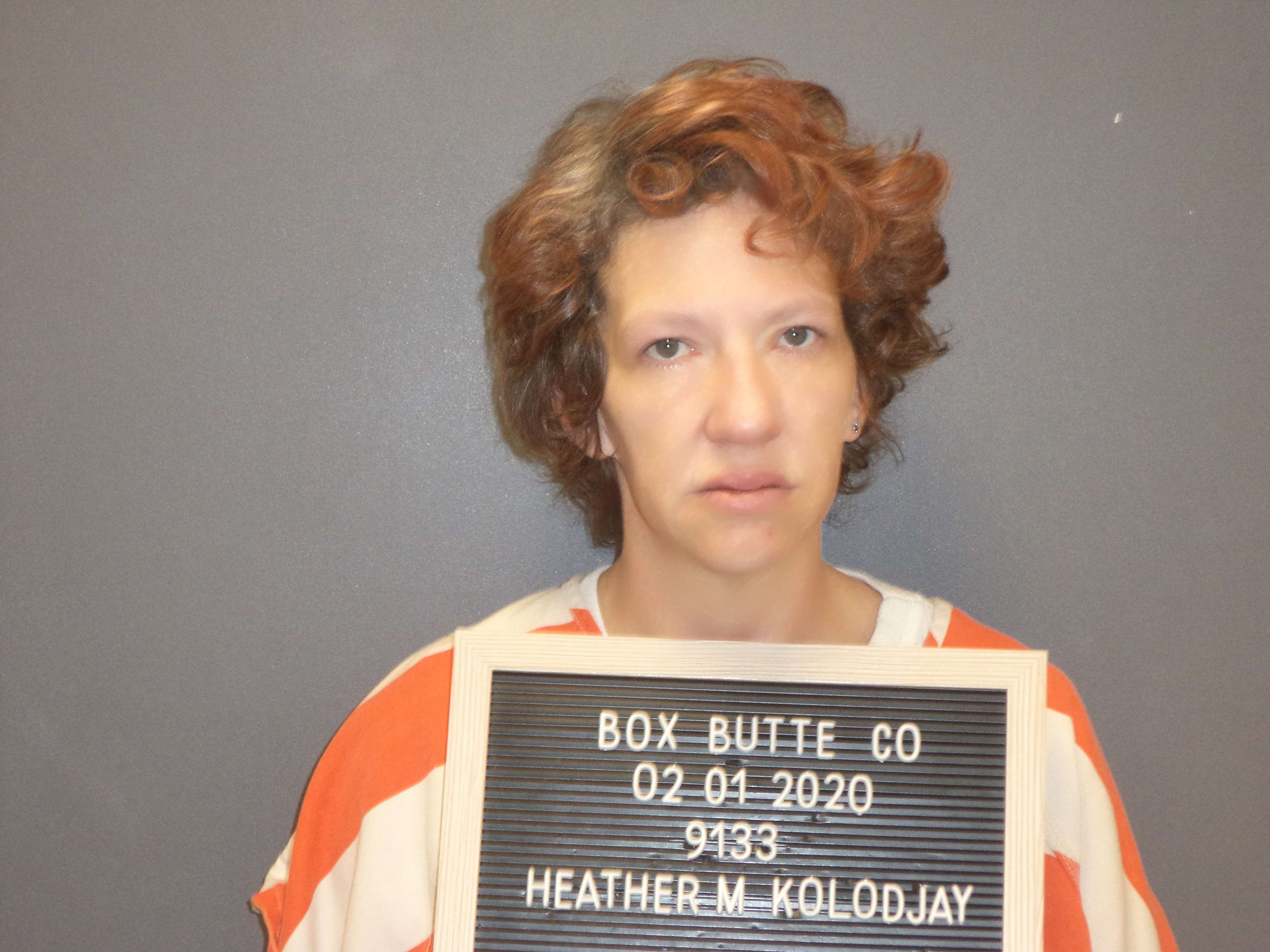 -Heather Kolodjay, Class 3A Felony, Assault by strangulation or suffocation, Class 4 Felony, Possess controlled substance, Class 1 Misdemeanor, Assault 3rd degree, Class 1 Misdemeanor, Commit child abuse negligently/no injury, Infraction, Possess marijuana 1 oz or less, Possess or use paraphernalia 