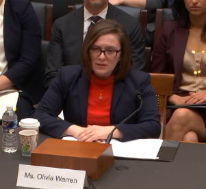 Olivia Warren shared her story Thursday- i<a href="https://www.facebook.com/watch/?v=183925012960114">mage courtesy CSPAN</a>