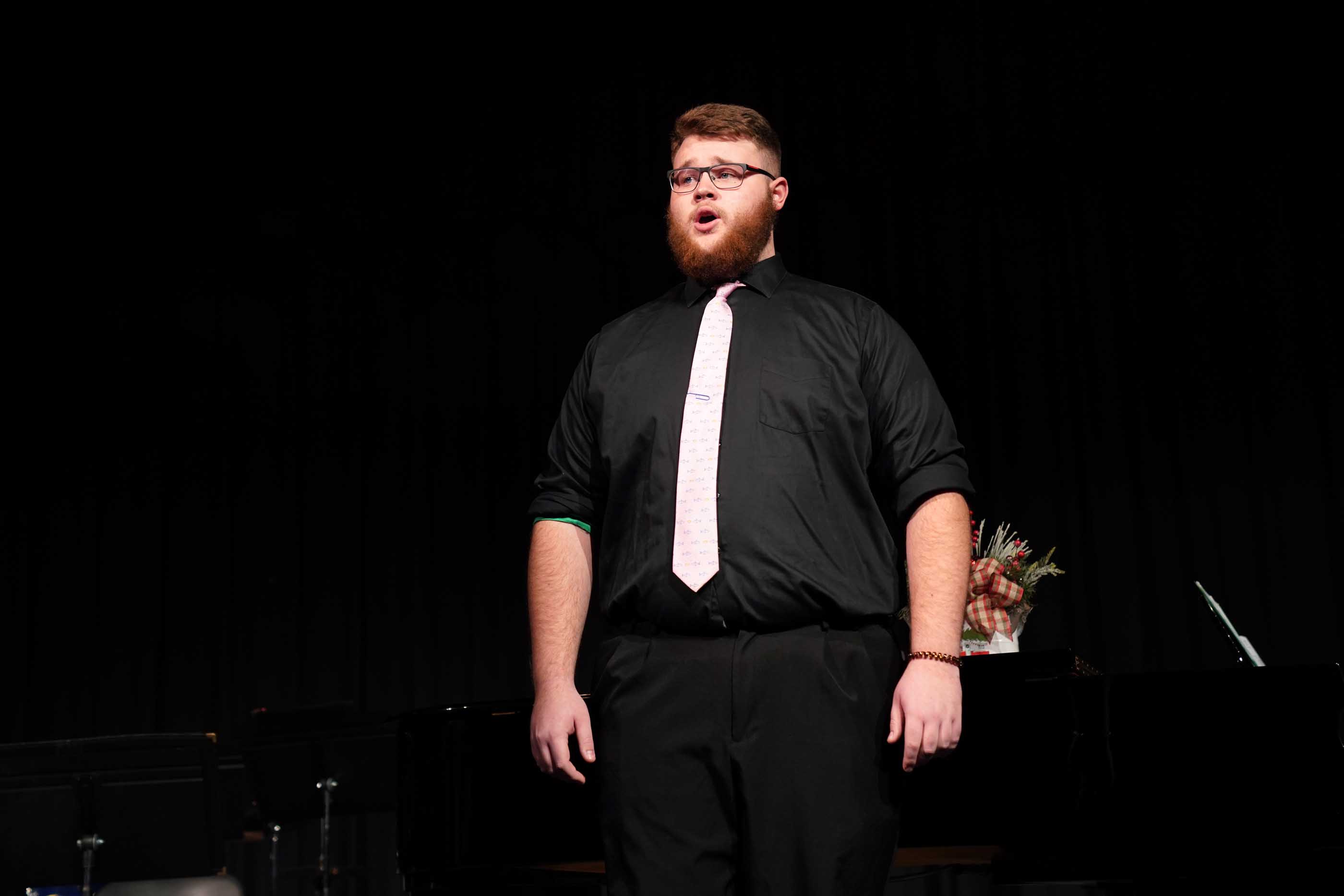 <i>Dylan Rogge, of Fairbury, performs a song at North Platte Community College. He will be one of many performers at NPCC’s choral concert March 3.</i>